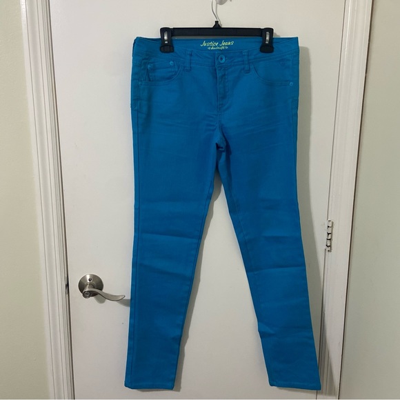 Justice Other - Justice Kids Bright Blue Teal Casual Pants Straight Leg Trousers